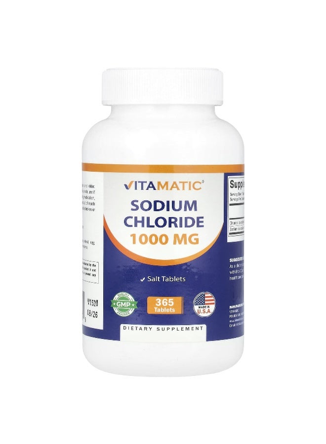 Vitamatic, Sodium Chloride, 1,000 mg, 365 Tablets (Packaging may vary) - Image 1