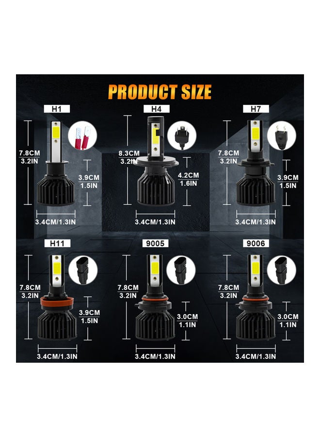 NIBEMINENT 2-Piece Car LED Headlight Bulbs Driving Lamp - Image 4