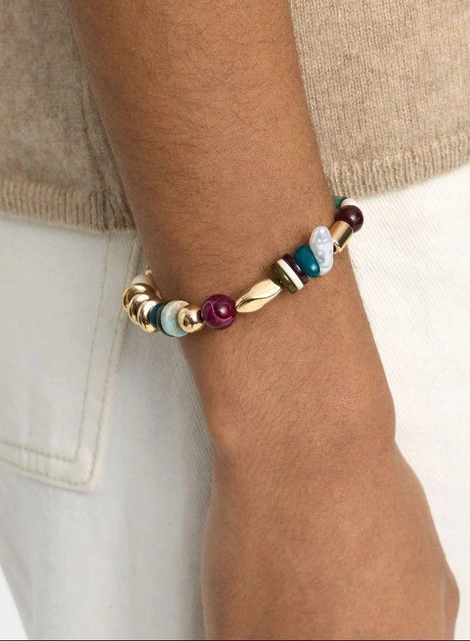 بارفوا سوار مطاطي مع خرز متعدد الألوان متعدد الألوان متعدد الألوان