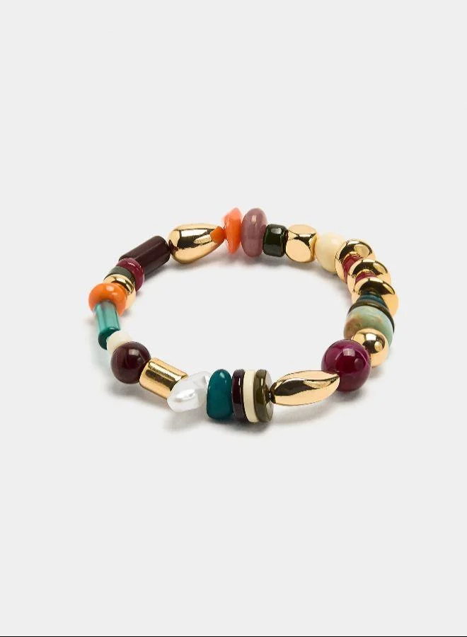 بارفوا سوار مطاطي مع خرز متعدد الألوان متعدد الألوان متعدد الألوان