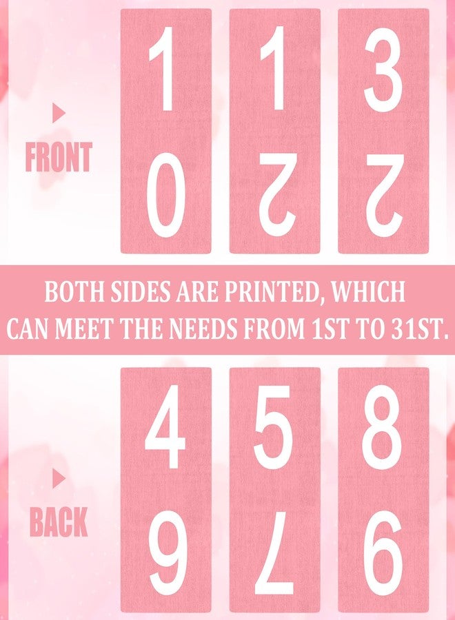 AceOrbit Pink Tulip Wood Block Perpetual Calendar Coquettish Desk Decor Cute Month Week Date Display Decorative Block Calendar for Women Office Home Desk Gift for Women - Image 4