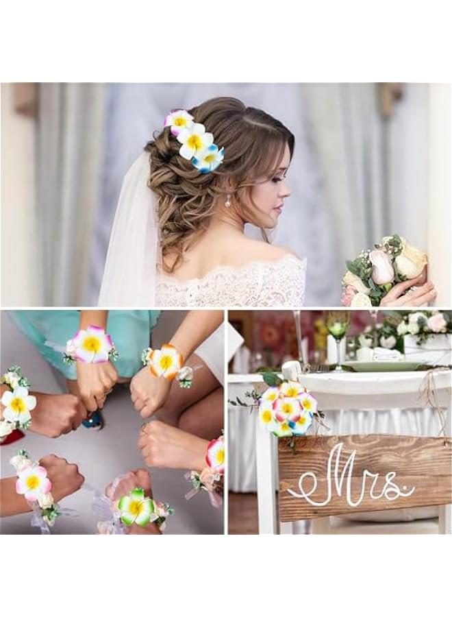 بيوينتي 24 حزمة هاواي زهرة الشعر مقاطع, 2.5 بوصة رغوة ملحقات الشعر مقاطع للمرأة, هاواي ديكورات الحزب الاستوائي, شاطئ حمام سباحة عطلة الملابس, لواو حزب الإمدادات تفضل - Image 3