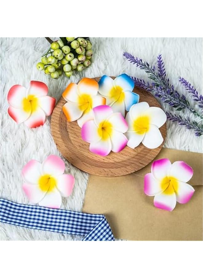 بيوينتي 24 حزمة هاواي زهرة الشعر مقاطع, 2.5 بوصة رغوة ملحقات الشعر مقاطع للمرأة, هاواي ديكورات الحزب الاستوائي, شاطئ حمام سباحة عطلة الملابس, لواو حزب الإمدادات تفضل - Image 4