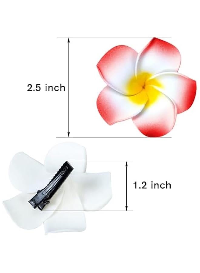 بيوينتي 24 حزمة هاواي زهرة الشعر مقاطع, 2.5 بوصة رغوة ملحقات الشعر مقاطع للمرأة, هاواي ديكورات الحزب الاستوائي, شاطئ حمام سباحة عطلة الملابس, لواو حزب الإمدادات تفضل - Image 5