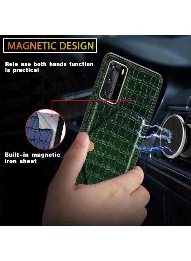 S-TOP Case For Huawei P40 Pro Crocodile Pattern Envelope Card Package Phone Case With Magnet And Bracket Function - Image 3