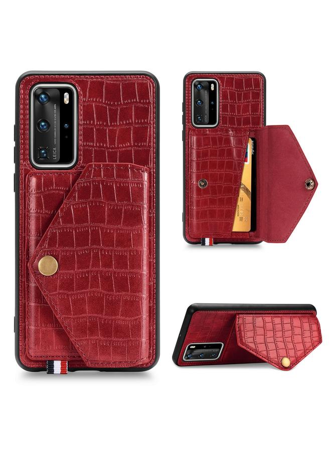 S-TOP Case For Huawei P40 Pro Crocodile Pattern Envelope Card Package Phone Case With Magnet And Bracket Function - Image 2