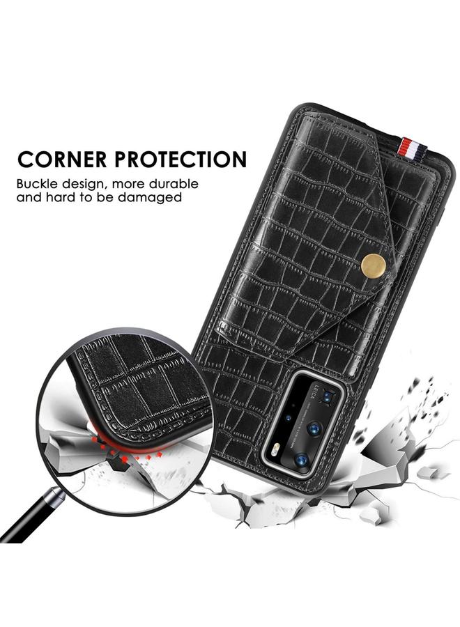 S-TOP Case For Huawei P40 Pro Crocodile Pattern Envelope Card Package Phone Case With Magnet And Bracket Function - Image 4