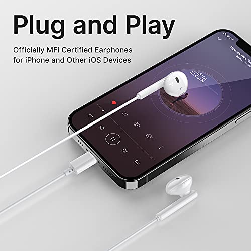 Twinice iPhone Headphones,Wired Lightning Headphones for iPhone 13 14 12 Pro Max MFi Certified Lightning Earbuds with Microphone & Volume Control for 11 XR SE - Image 3