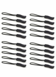 Zipper Pull Head, Durable Zipper Replacement Zipper Label Extension Holder Suitable For Luggage, Backpacks, Jackets, Wallets, Handbags (20 Pieces In Black)