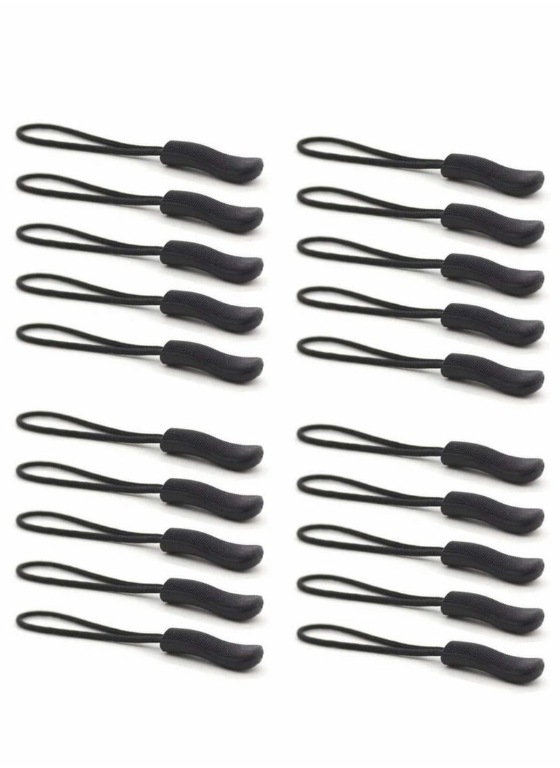 Generic - Zipper Pull Head, Durable Zipper Replacement Zipper Label Extension Holder Suitable For Luggage, Backpacks, Jackets, Wallets, Handbags (20 Pieces In Black) - Image 1