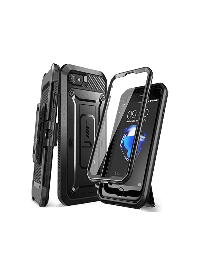 SupCase Unicorn Beetle Pro Series Case for iPhone SE (2022/2020) /iPhone 7 /iPhone 8, Full-Body Dual Layer Rugged Belt-Clip & Kickstand Case with Built-in Screen Protector (Black) - Image 2