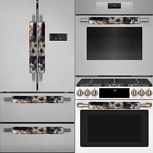 E-Retailer® Polyester 3-Layered Fridge Handle Cover Set of 2Pcs. For Refrigerator and Microwave oven (Color-Grey Floral, Size-12x6 Inches) - Image 3