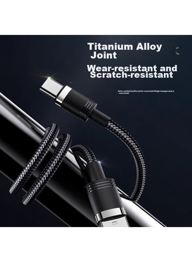 CAN Fit Type-c Charging Cable, 100w Data Cable, Fast Charging Suitable For Huawei, Honor, Oppo, Xiaomi, Vivo Phones, 66w Flash Charging Cable, Car Charger, 6a Extended 2 Meters, Black Nickel-plated - Image 5