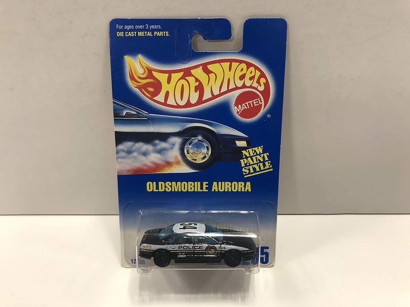 HW OLDSMOBILE AURORA Police K-9 Unit New Paint Style 1991 Mattel Hot Wheels Collector diecast 1/64 scale No. 265 - Image 1