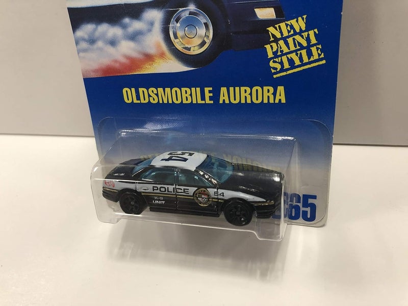 HW OLDSMOBILE AURORA Police K-9 Unit New Paint Style 1991 Mattel Hot Wheels Collector diecast 1/64 scale No. 265 - Image 2
