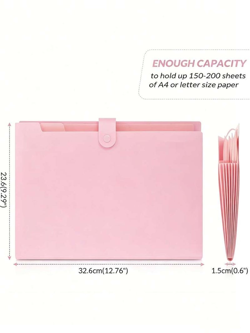 Shein 8-Pocket Expandable File Organizer with Colorful Stickers, Portable Bill & Receipt Holder, A4 Document Storage for Home, School & Office - Back to School - Image 4