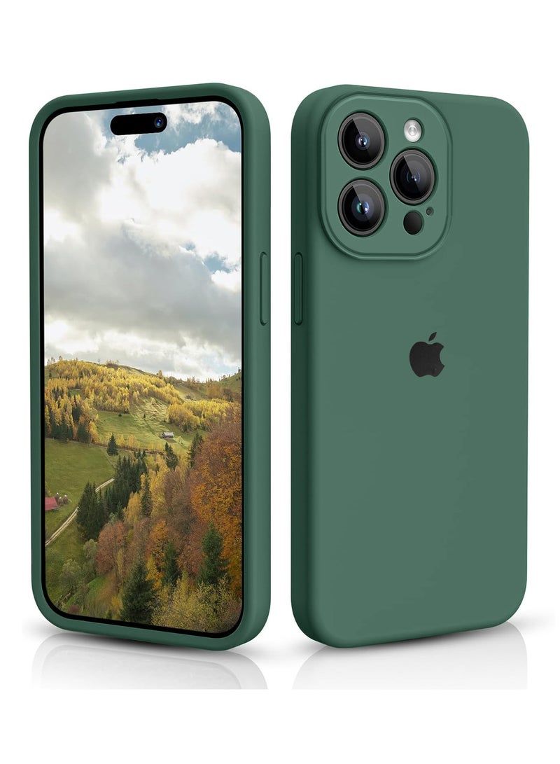 Wtech Premium Soft Liquid Silicone Case Cover For Apple iPhone 15 Pro 2023 Dark Green - Image 1