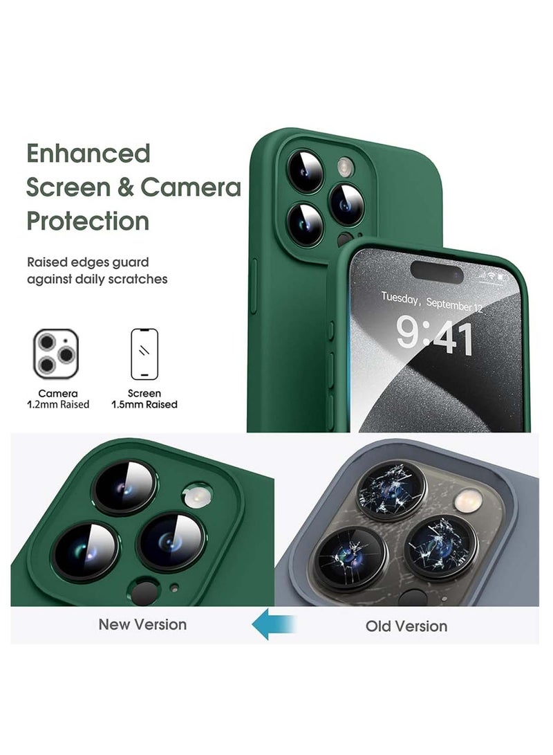 Wtech Premium Soft Liquid Silicone Case Cover For Apple iPhone 15 Pro 2023 Dark Green - Image 4