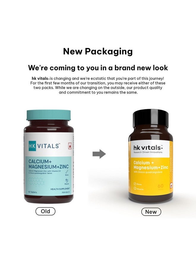 HealthKart hk vitals Calcium Magnesium & Zinc (60 Tablets) | With Vitamin D3, Calcium Supplement for Women and Men | For Bone Health & Joint Support - Image 2