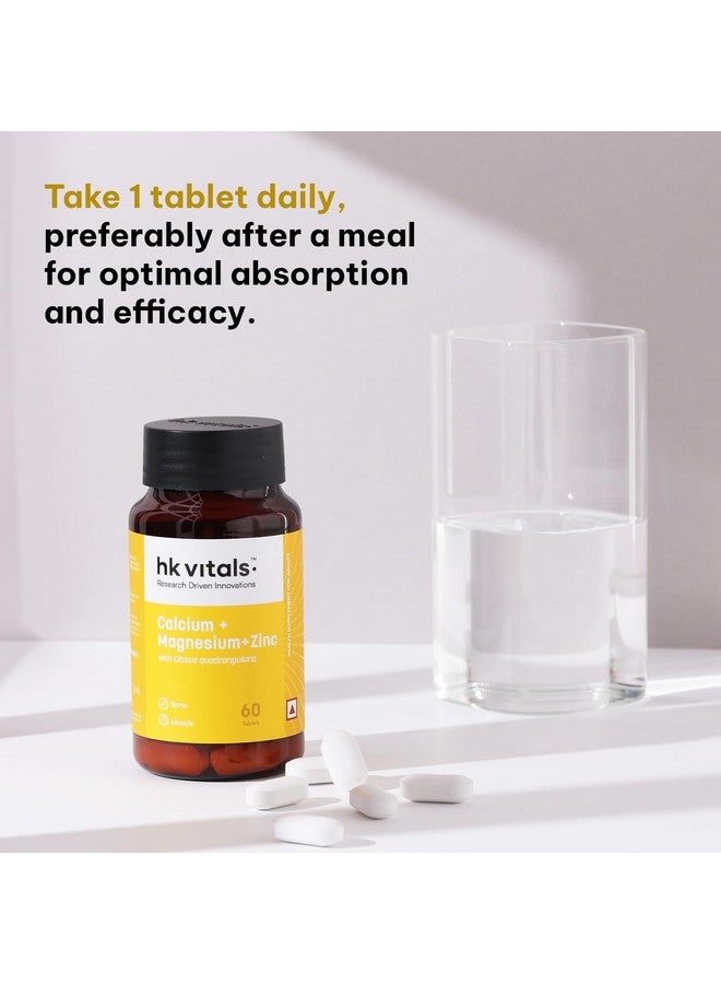 HealthKart hk vitals Calcium Magnesium & Zinc (60 Tablets) | With Vitamin D3, Calcium Supplement for Women and Men | For Bone Health & Joint Support - Image 4