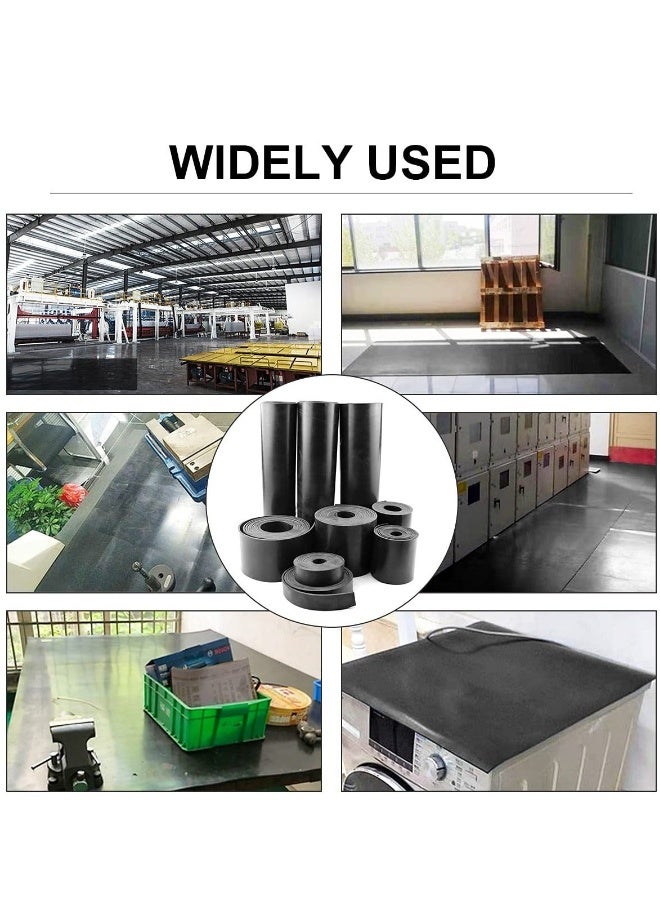 Rubber Sheet Neoprene Rubber Strips, Solid Rubber Rolls for DIY Gaskets, Crafts, Pads, Flooring Protection, Supports, Leveling, Anti-Vibration, Anti-Slip, Easy to Cut