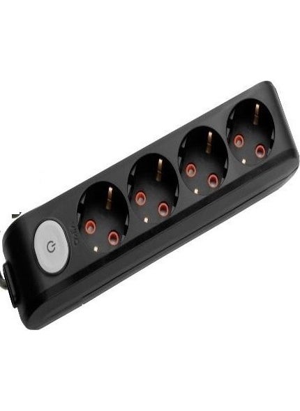 Viko Multi-Let Black Switch 4-Plug Socket with Cable 2 m 90137402 