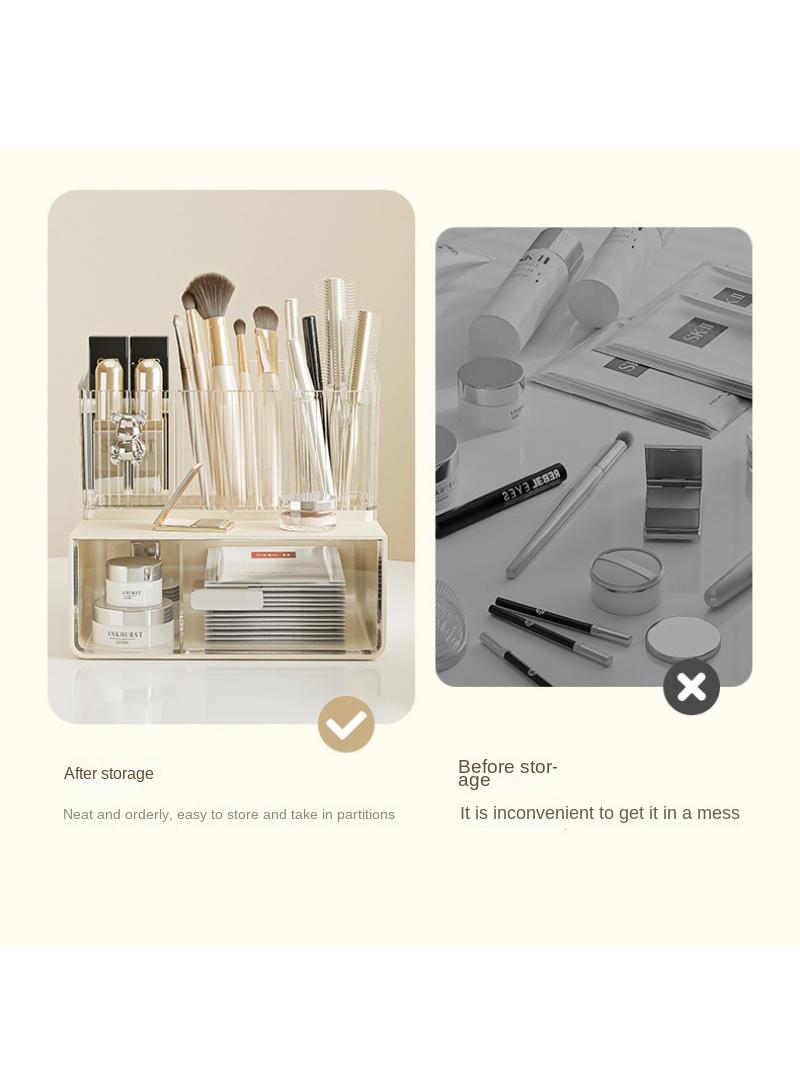 Student dormitory desktop storage rack skincare and cosmetics transparent storage rack - Image 3