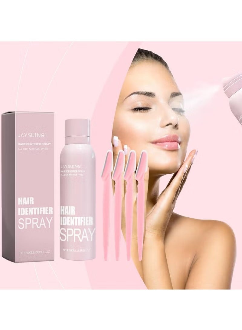 Jaysuing Hair Identifier Spray For Face Shaving, Hair Identifier Spray For Face Shaving Dermaplaning, White Dermaplaning Spray, Dermaplaning Face Spray Powder, Skin Hair Identifier Spray, 100ML - Image 2