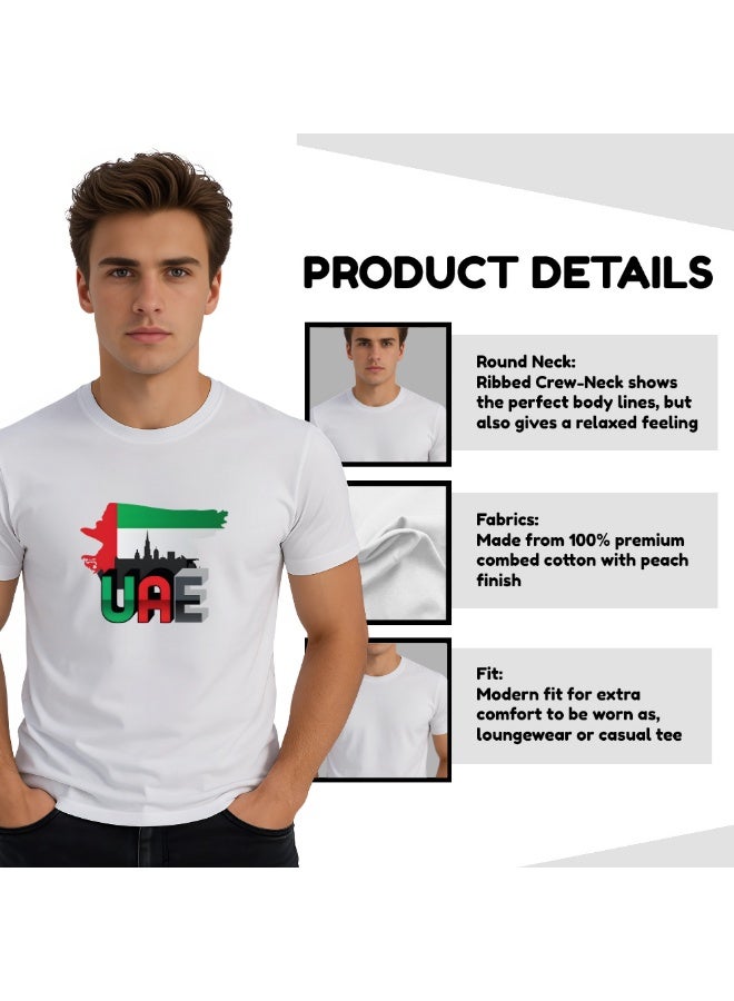 UAE Celebration T-Shirt For Men-UAE Design Short Sleeve Top Tee For Celebrations Day,School Events & Holidays-Comfortable And Stylish T-Shirt - Image 4