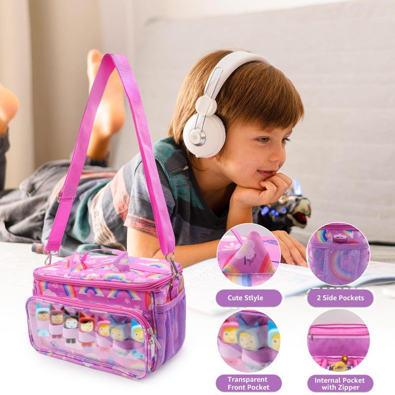 Taladad for Tonies Carrying Case  Toniebox 1 2 Case for Tonies Figures Tonie Characters  Tonies Storage and Organizer with Shoulder Strap Tonies Box Starter Set Toniebox 2 Audio Player Bundle (Pink) - Image 3