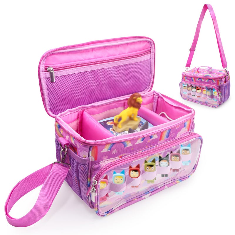 Taladad for Tonies Carrying Case  Toniebox 1 2 Case for Tonies Figures Tonie Characters  Tonies Storage and Organizer with Shoulder Strap Tonies Box Starter Set Toniebox 2 Audio Player Bundle (Pink) - Image 1