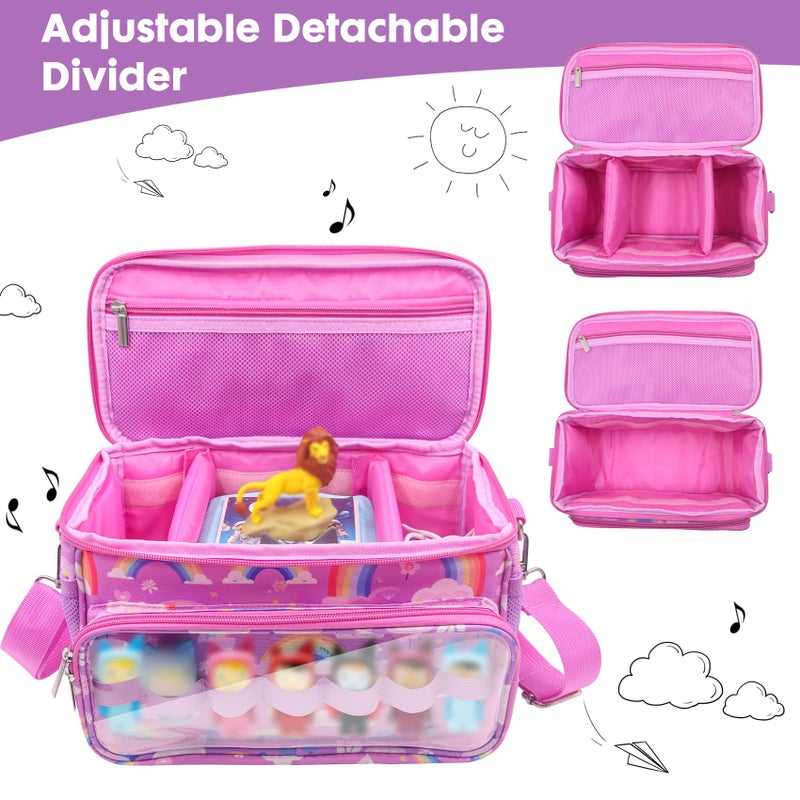 Taladad for Tonies Carrying Case  Toniebox 1 2 Case for Tonies Figures Tonie Characters  Tonies Storage and Organizer with Shoulder Strap Tonies Box Starter Set Toniebox 2 Audio Player Bundle (Pink) - Image 2