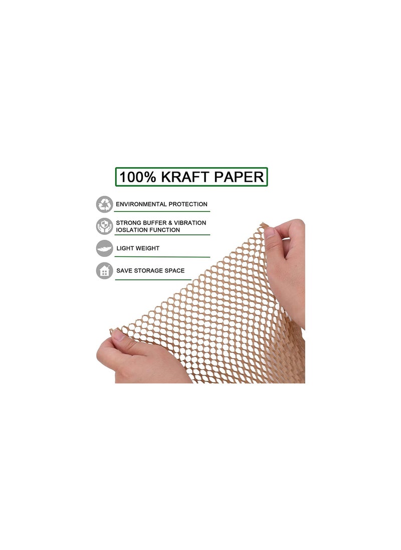 Dubkart - Honeycomb Cushioning Paper Kraft Wrap Paper Eco Friendly Packaging Paper Shipping Paper 15inches x 50meters - Image 1
