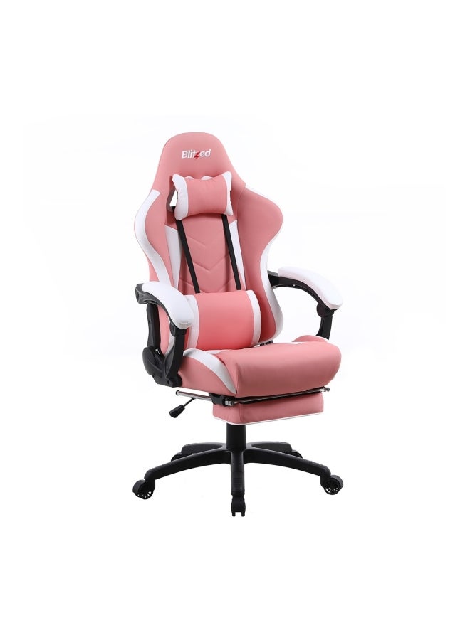 Blitzed Ergonomically Designed Super Comfort Gaming Chair With Headrest Pillow, Lumbar Cushion And Retractable Footrest Pink - Image 4