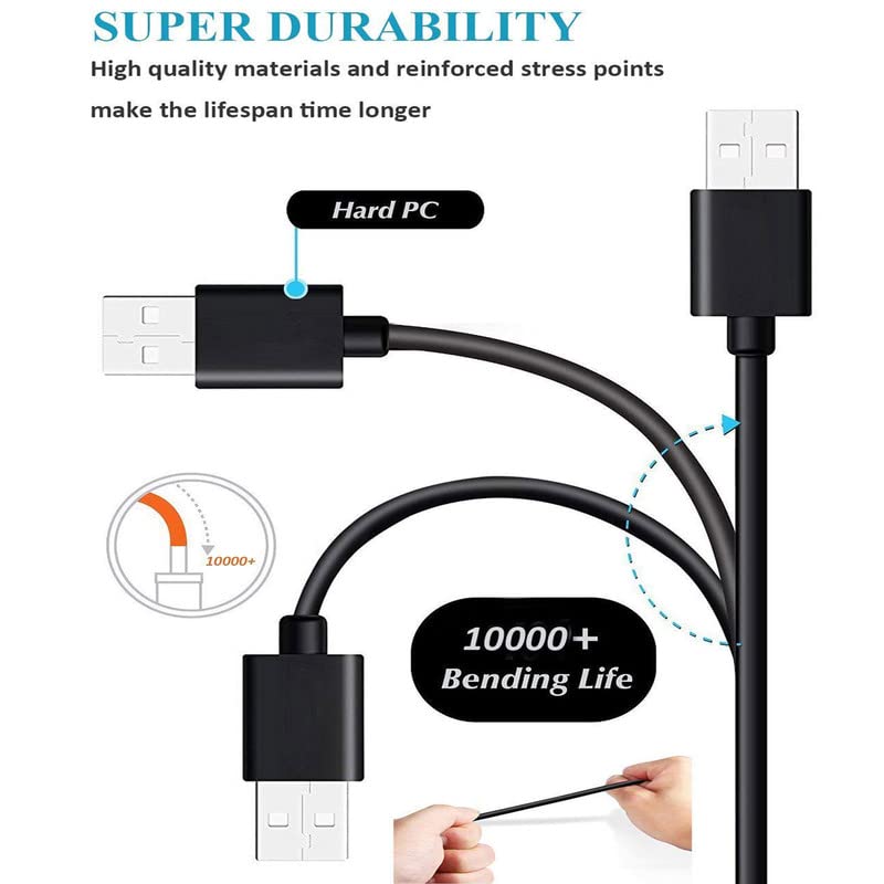 MOVOYEE كابل USB طويل 10 قدم إلى Micro USB لشاحن أندرويد، شحن سريع ونقل بيانات سريع، كابل شحن Micro USB متين TPE لكيندل فاير، سامسونج جالاكسي S7 إيدج/S6/تابلت، LG، PS4 - أسود - Image 5