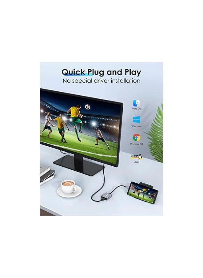 Lention Usb C To 4K Hdmi Digital Av Adapter Compatible 2022-2016 Macbook Pro 13/14/15/16, New Mac Air/Ipad/Surface, Samsung S21/S20/S10/Plus/Note, More, Stable Driver Certified (Cb-4Khdmi, Space Gray)  - Image 2