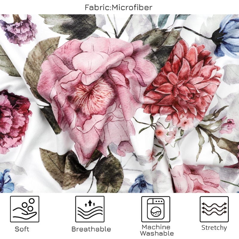 TANOFAR Nursing Cover Breastfeeding, Multi-use Baby CarSeat Cover Girls, Infant Stroller Car Seat Cover, Stretchy Carseat Canopy, Soft Breathable, Peony - Image 2