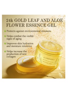 Aloderma Aloderma Age-Defying 24K Gold Leaf Aloe Flower Essence Gel, Made within 12 Hours of Harvest - Luxurious Aloe Gel with Allantoin & Hyaluronic Acid for a Glowing, Shimmering, Youthful Complexion, 7oz  - Image 2