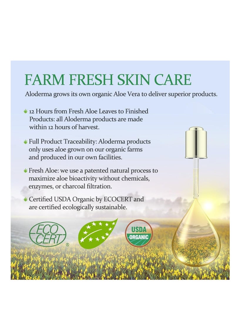 Aloderma Aloderma Age-Defying 24K Gold Leaf Aloe Flower Essence Gel, Made within 12 Hours of Harvest - Luxurious Aloe Gel with Allantoin & Hyaluronic Acid for a Glowing, Shimmering, Youthful Complexion, 7oz  - Image 4
