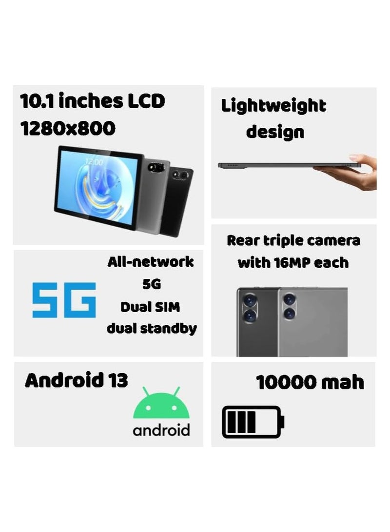 CCIT Tab 12 Max 10.1-Inch Android Tablet | 16GB RAM + 1TB ROM | Full HD Touchscreen | 10000mAh Battery | With Keyboard, Mouse & Stylus | Dual SIM 4G-Grey - Image 4