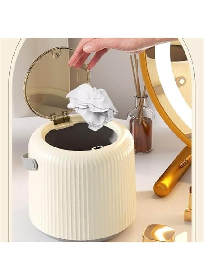 Generic Plastic Trash Can with Lid Trash Can Desktop Trash Can Portable Trash Can Multi-Function Trash Can Suitable for Indoor  - Image 3