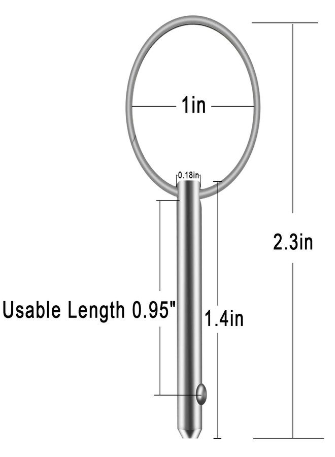 OIIKI 2 Pack Quick Release Pins, Diameter 3/16 inch(5mm), Usable Length: 0.95inch(24mm) ,Full 316 Stainless Steel Marine Hardware Bimini Top Pin for Ship Outfitting/Shipbuilding - Image 2
