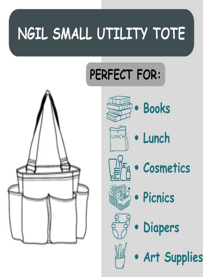 NGIL Small Utility Tote Small Carry on Travel Tote Bags for Women, Women Mini Work Tote Caddy Bag (Softball-black) - Image 5