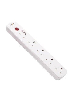 Datazone Power Extension Cord 13A 5 Sockets 2M White  - Image 1