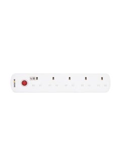 Datazone Power Extension Cord 13A 5 Sockets 2M White  - Image 3