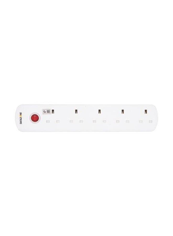 Datazone Power Extension Cord 13A 5 Sockets 2M White - Image 3