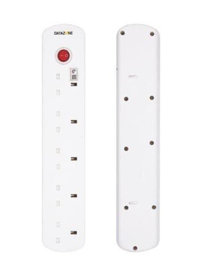Datazone Power Extension Cord 13A 5 Sockets 2M White - Image 5