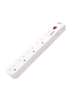 Datazone Power Extension Cord 13A 5 Sockets 2M White  - Image 2