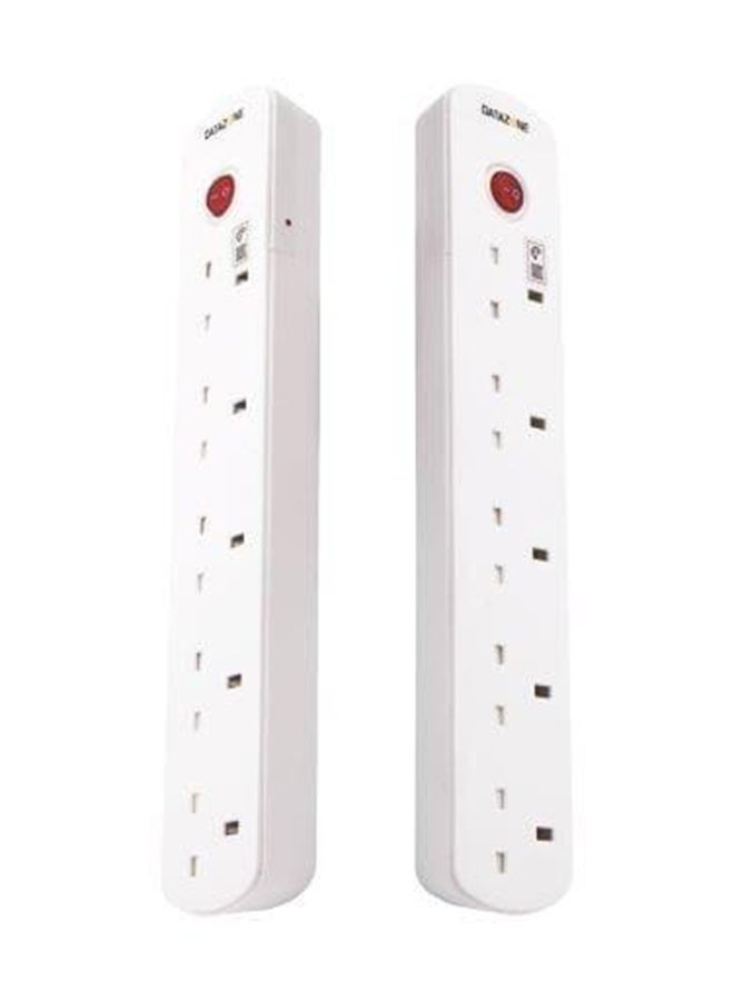 Datazone Power Extension Cord 13A 5 Sockets 2M White - Image 4