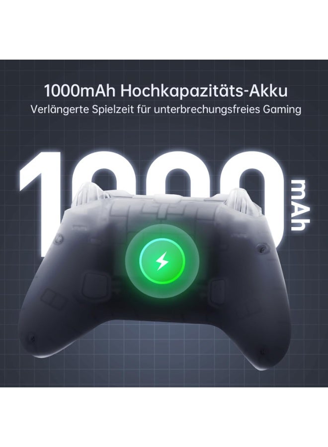 Machenike G3 V2 Bluetooth Controller for Pc/Switch/Ios/Android, Hall Effect Joysticks, RGB Lighting Gaming Controller,2 Programmable Buttons,1000mah Battery With Charging Station, Black - Image 5